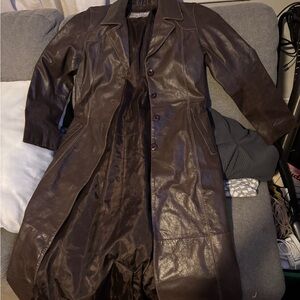 Wilsons Leather Dark Brown Trench Coat